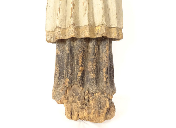 Statue Religieuse Bois Sculpté Polychrome Saint-Yves Avocat Bretagne XVIIè