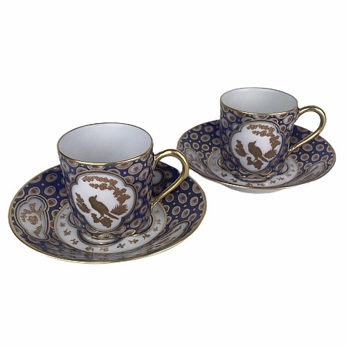 Paire De Tasses Bernardaud aux oiseaux