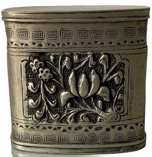 Silver Alloy Opium Box