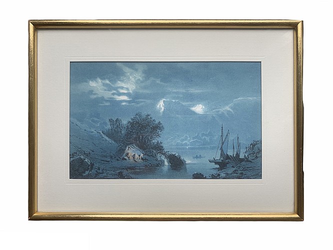 Lithographie Marine Encadrée XIXème siècle 