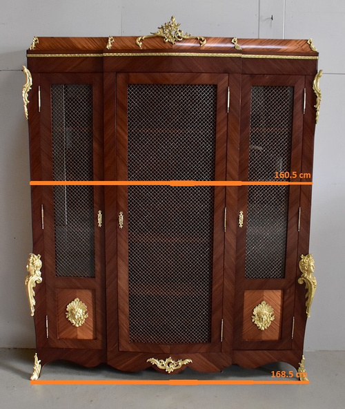 Bookcase in Blond Mahogany and Violet Wood, Louis XV taste - Late 19th century