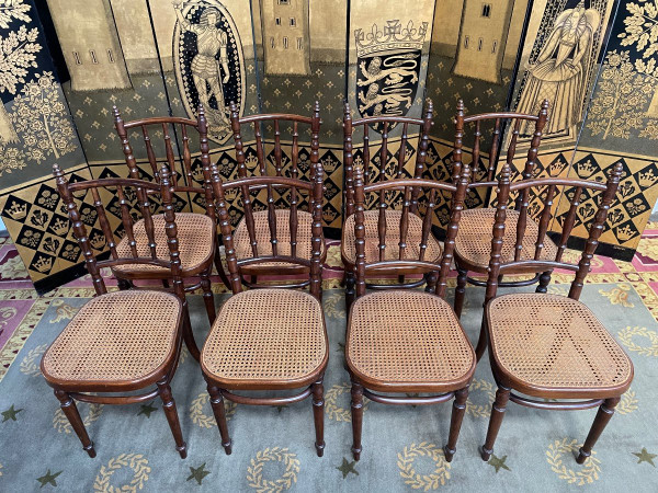 Suite Of 8 Fischel Bistro Chairs Not Thonet