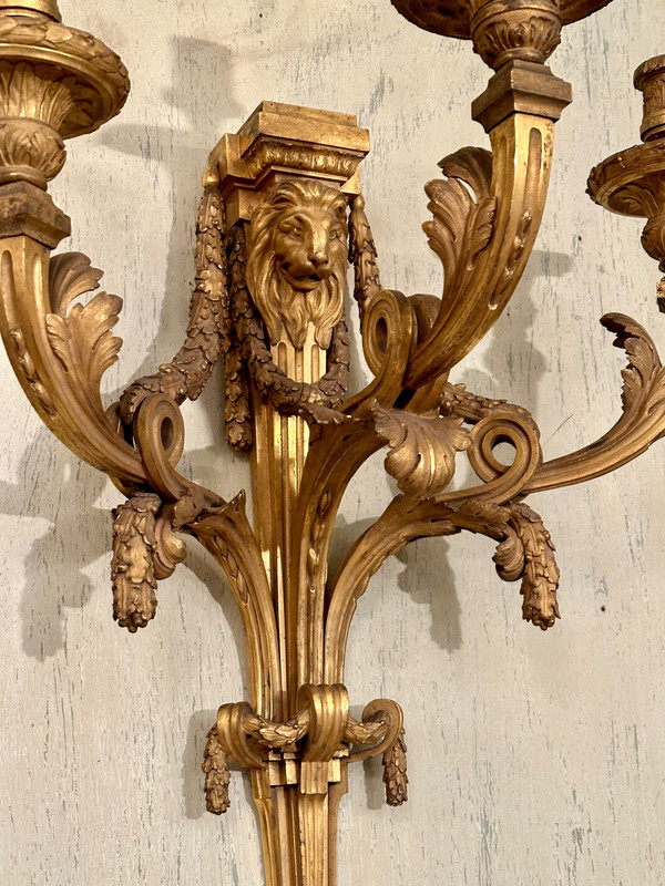 Jean-Joseph De Saint-germain, Important Louis XVI Period Gilt Bronze Wall Lamp Circa 1770