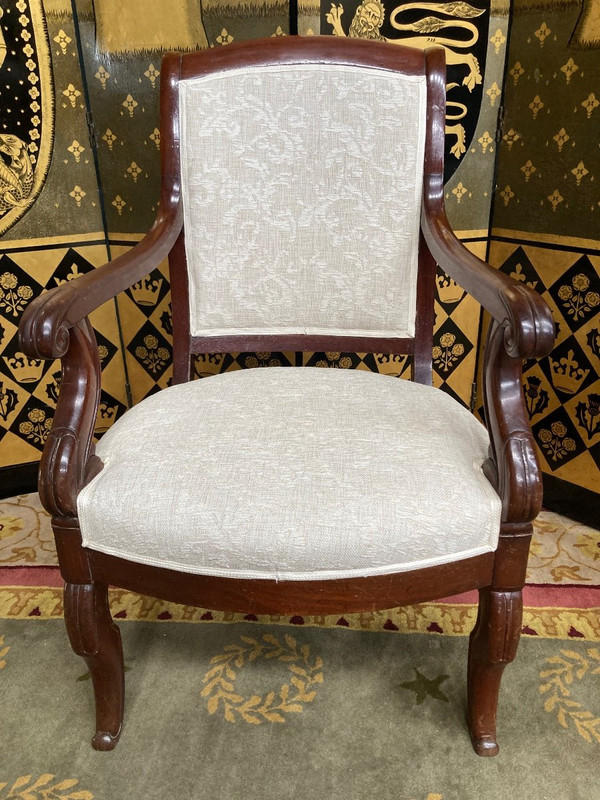 Restoration Period Mahogany Armchair