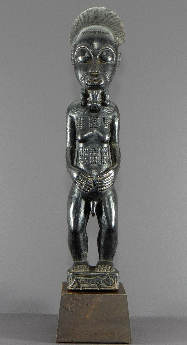 Côte d'Ivoire, Peuple Baoulé, Vers 1950, Grande Statue "waka Sona", Idéal Masculin De Beauté.