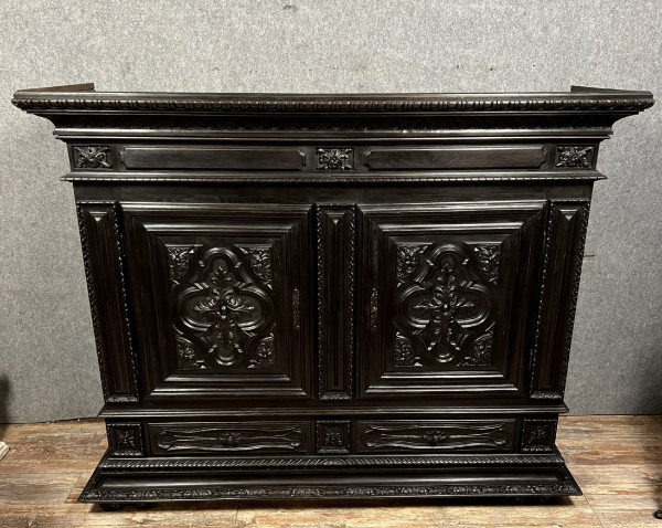 sideboard or valet cabinet in blackened wood Renaissance style circa 1850