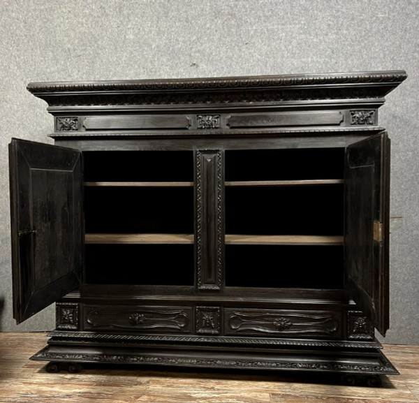 sideboard or valet cabinet in blackened wood Renaissance style circa 1850