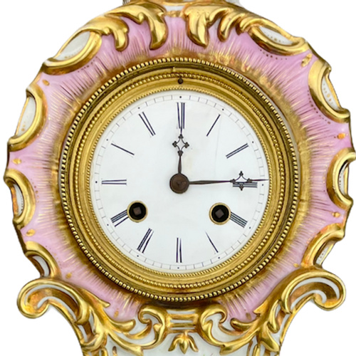 Pendule porcelaine style Jacob Petit rocaille  