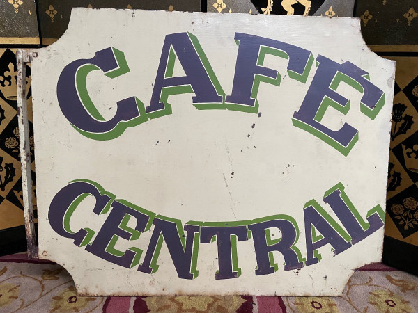 Enseigne En Tôle Peinte « café Central »