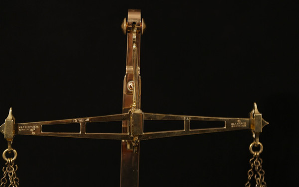 Trebuchet, confectioner's scale Brass 19th century