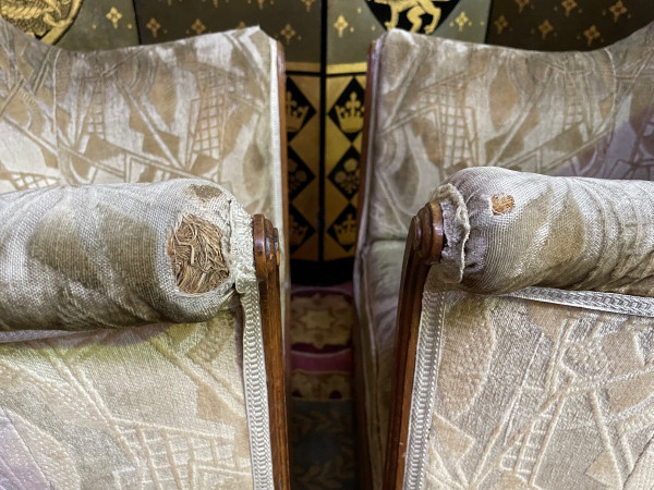 Pair of Bergère Armchairs Art Deco Period