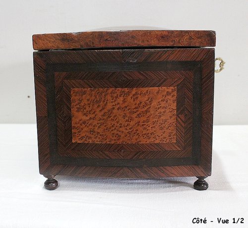 Small Veneer Wood Box, Napoleon III Period - Nineteenth