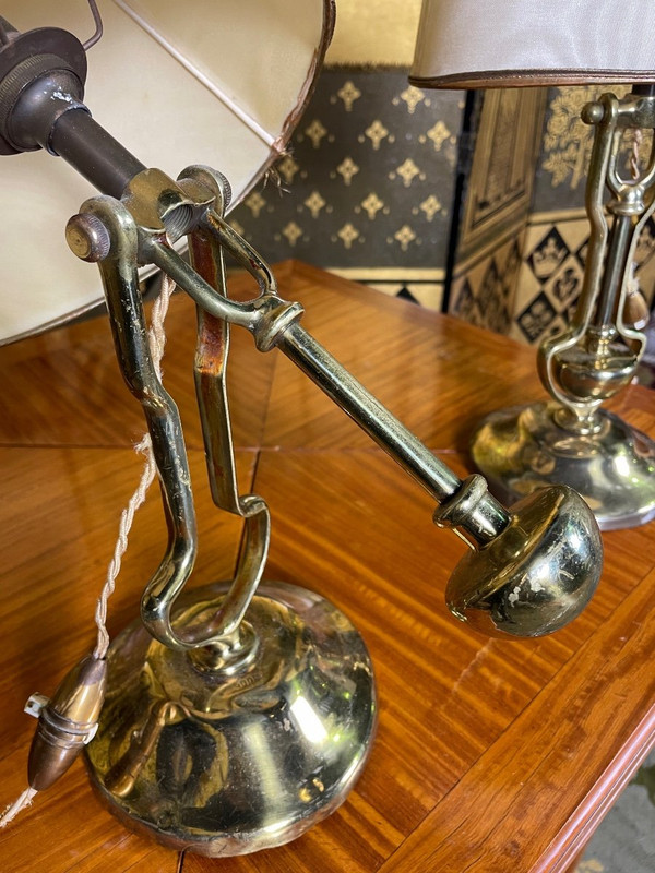 Pair Of Brass Table Lamps