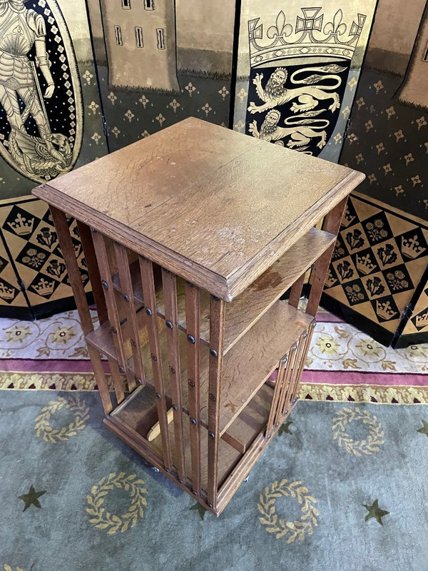 Revolving Bookcase In Solid Oak 1900