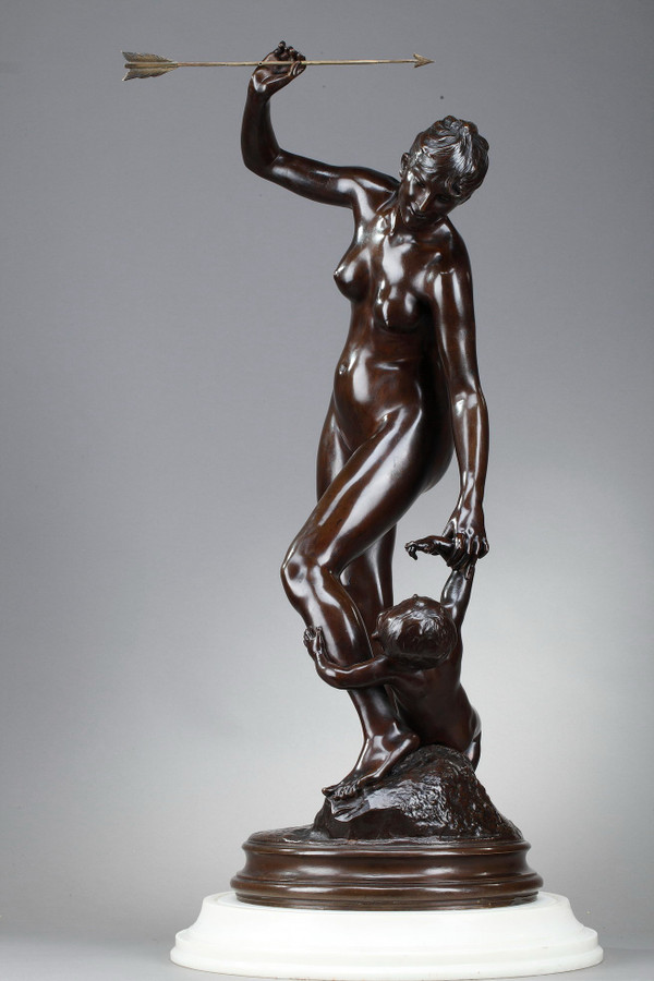 Bronzeskulptur „Venus und Liebe“