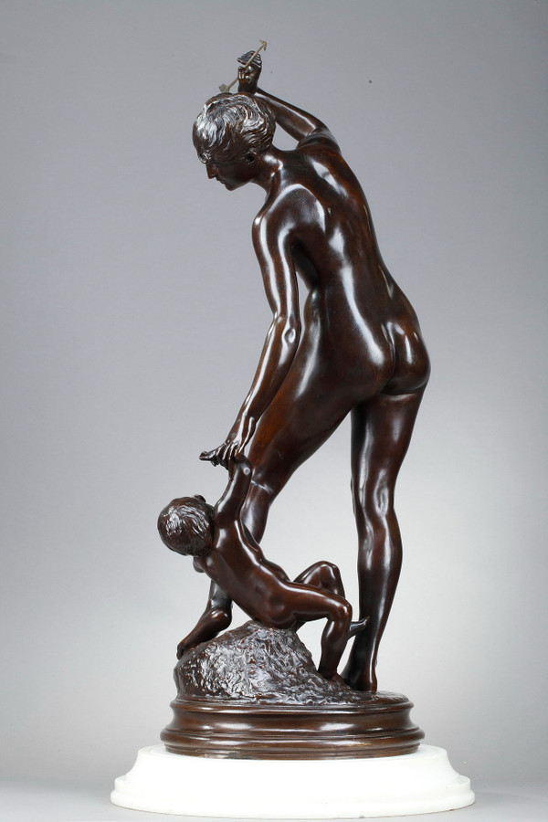 Bronzeskulptur „Venus und Liebe“