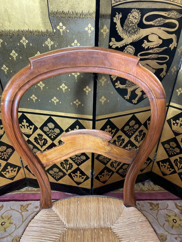 Suite De 8 Chaises Paillées Louis Philippe