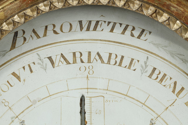 Réaumur Barometer-Thermometer aus vergoldetem Holz, Louis XVI-Zeit