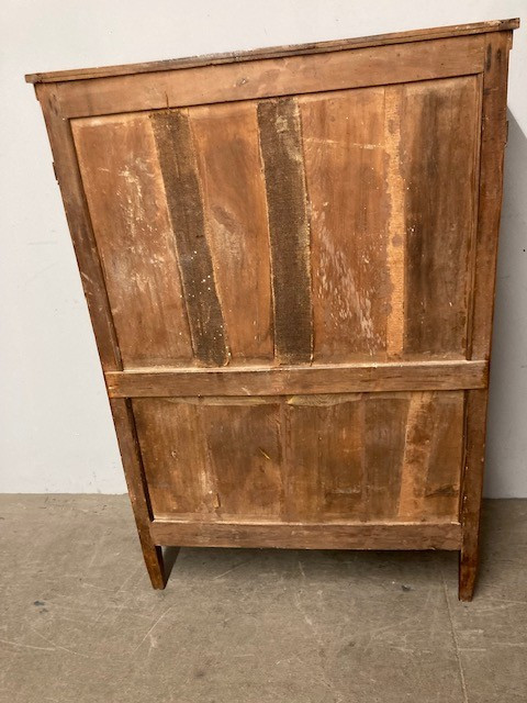 Antico secretaire ribalta in noce fine 700 . Luigi XVI . Mis 95 x 39 h 139. Restaurato 