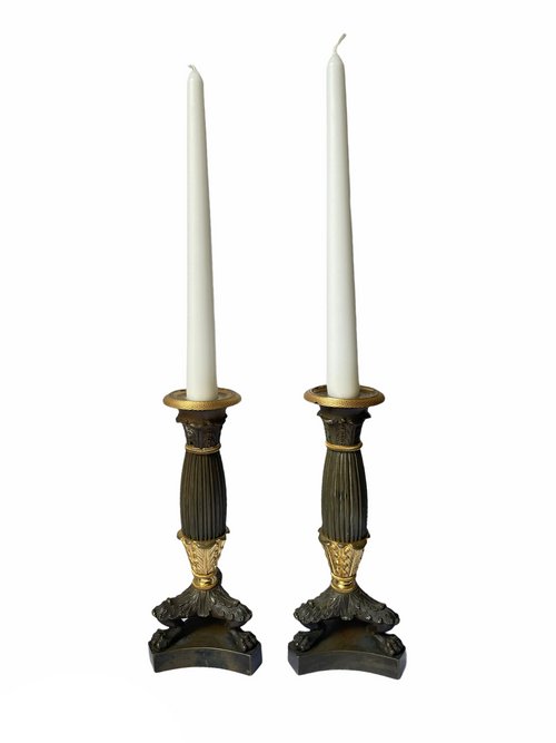 Pair of restoration period candlesticks circa 1840