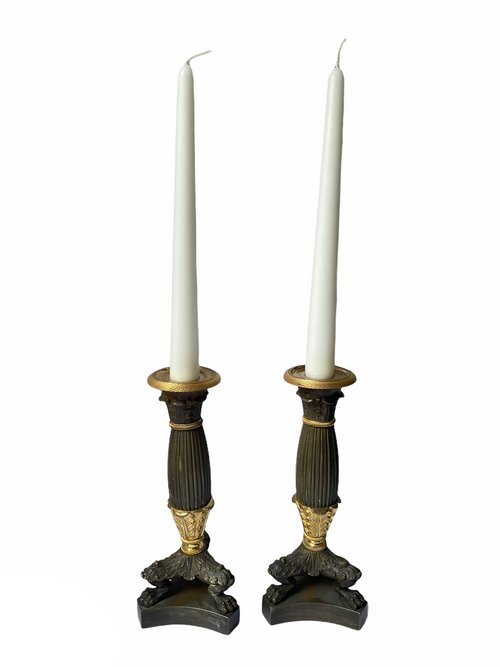 Pair of restoration period candlesticks circa 1840