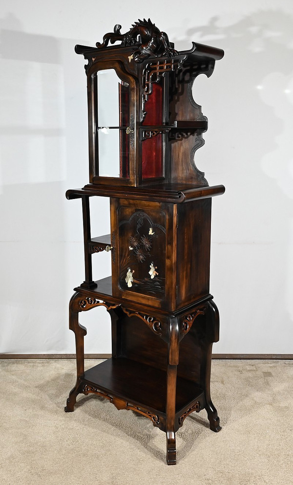 Asian cabinet in stained beech, Viardot taste – Late 19th century