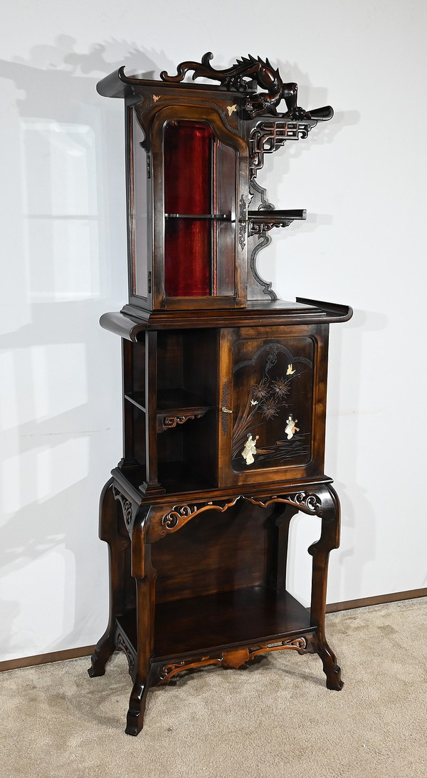 Asian cabinet in stained beech, Viardot taste – Late 19th century