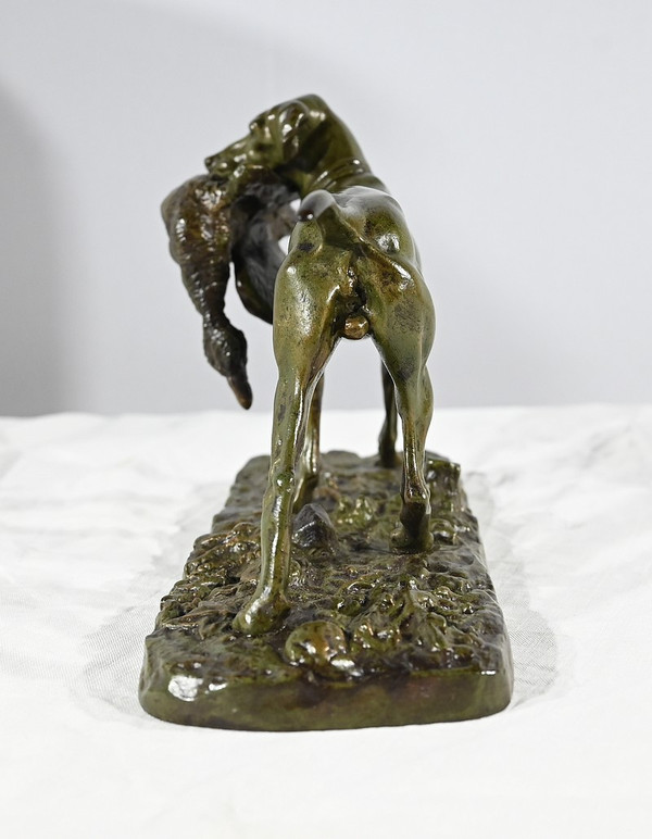 Bronze « Braque au Canard », signé P.J Mêne – Milieu XIXe