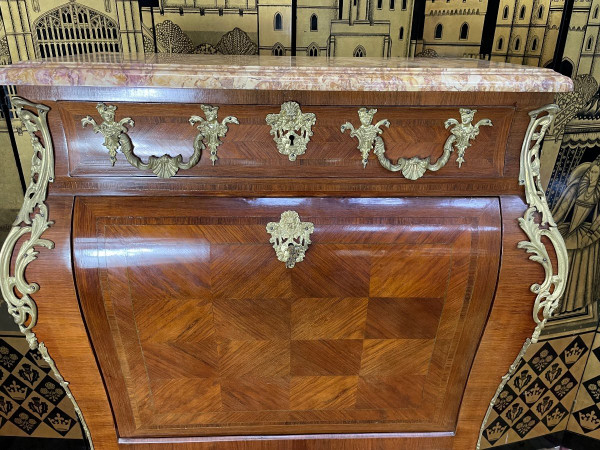 Louis XV Style Marquetry Secretary