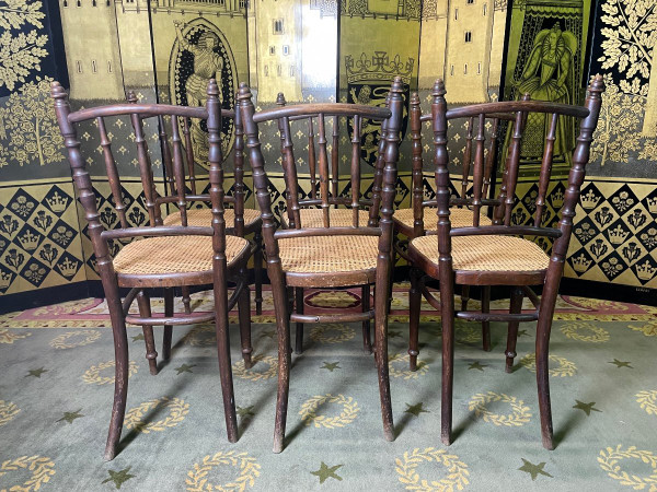 Suite Of 6 Fischel Cane Bistro Chairs