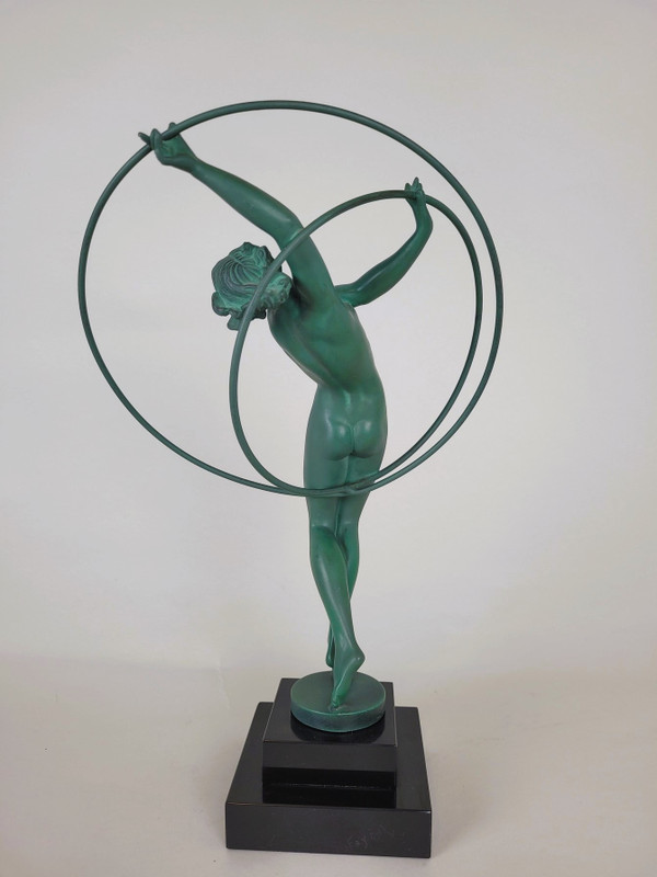 Fayral And Max Le Verrier, Illusion, Signed Sculpture, Art Deco, 20th Century