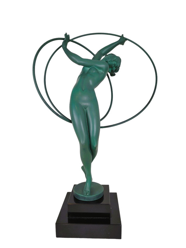 Fayral And Max Le Verrier, Illusion, Signed Sculpture, Art Deco, 20th Century