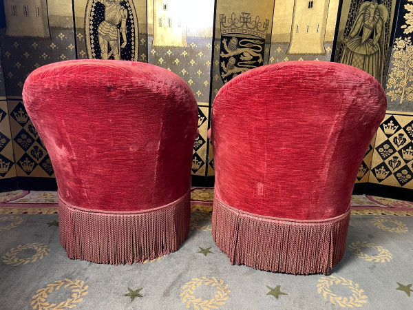 Pair De Fauteuils Crapauds Napoléon III