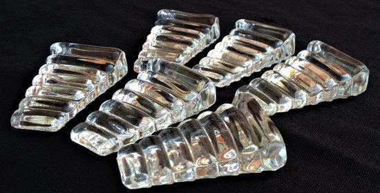 Rare 6 bamboo Baccarat crystal plates wedge