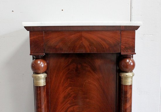 Cuban Mahogany veneer bedside table, Empire period - 1st part, 19th century