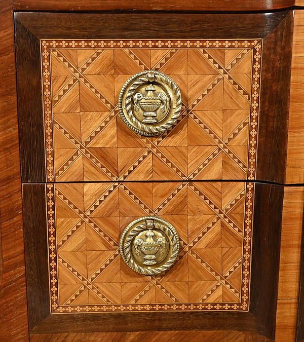 Rosewood and Amaranth chest of drawers, Louis XV / Louis XVI Transition style – Late 19th century