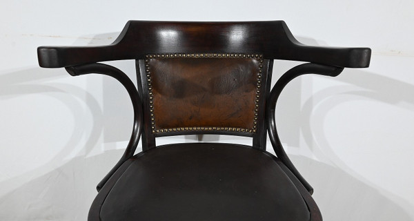 Swivel Office Armchair, in Stained Beech – 1940