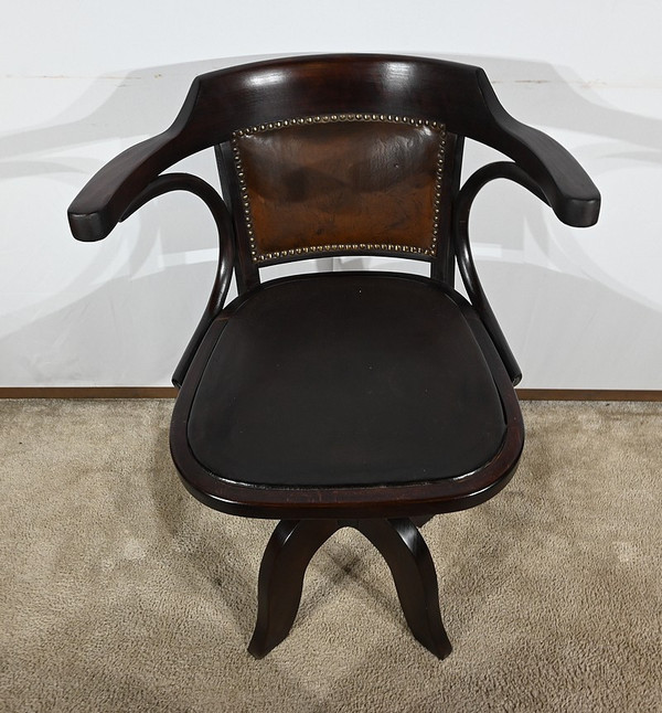 Swivel Office Armchair, in Stained Beech – 1940