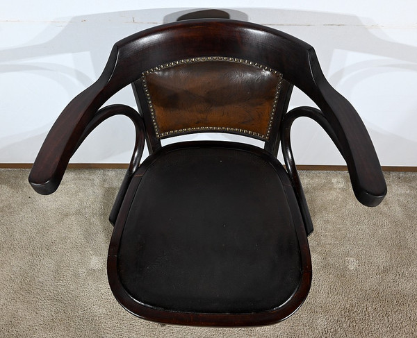 Swivel Office Armchair, in Stained Beech – 1940