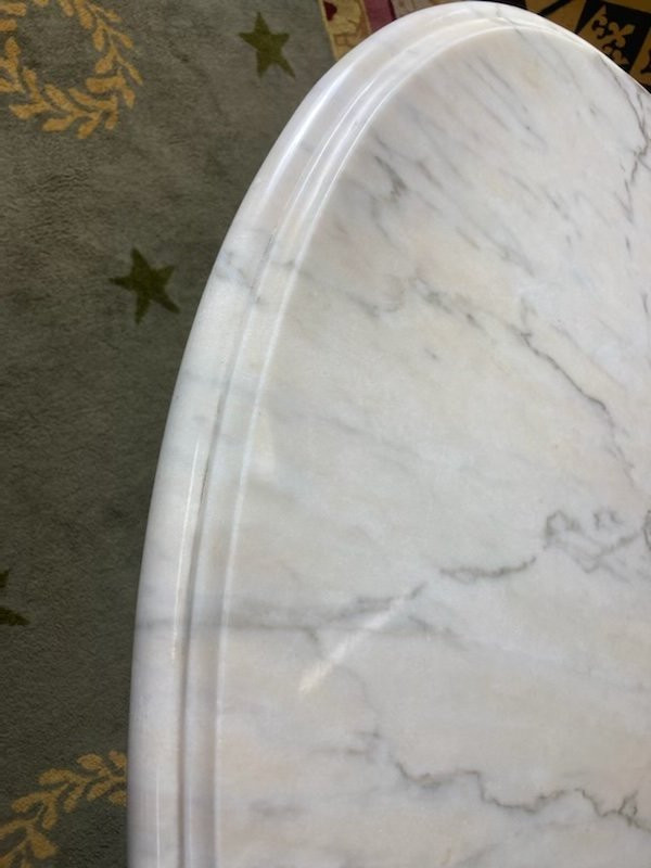 Carrara Marble Oval Coffee Table