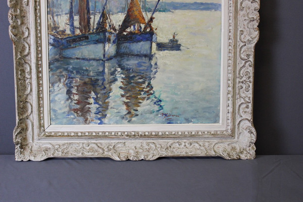 Oil On Canvas, Fishing Boat By Jean Darignan