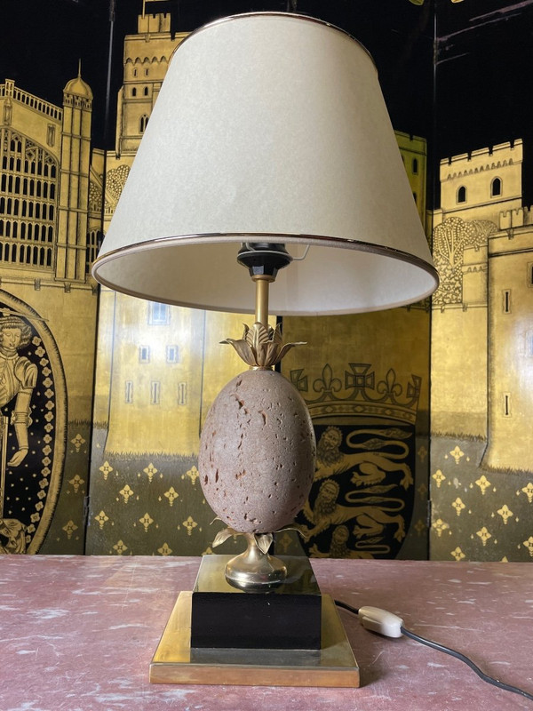 Lampe Ananas En Pierre Et Laiton