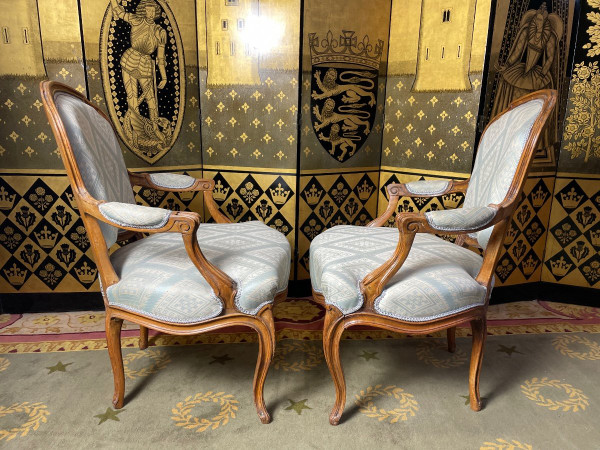 Pair Of Louis XV Style Cabriolet Armchairs