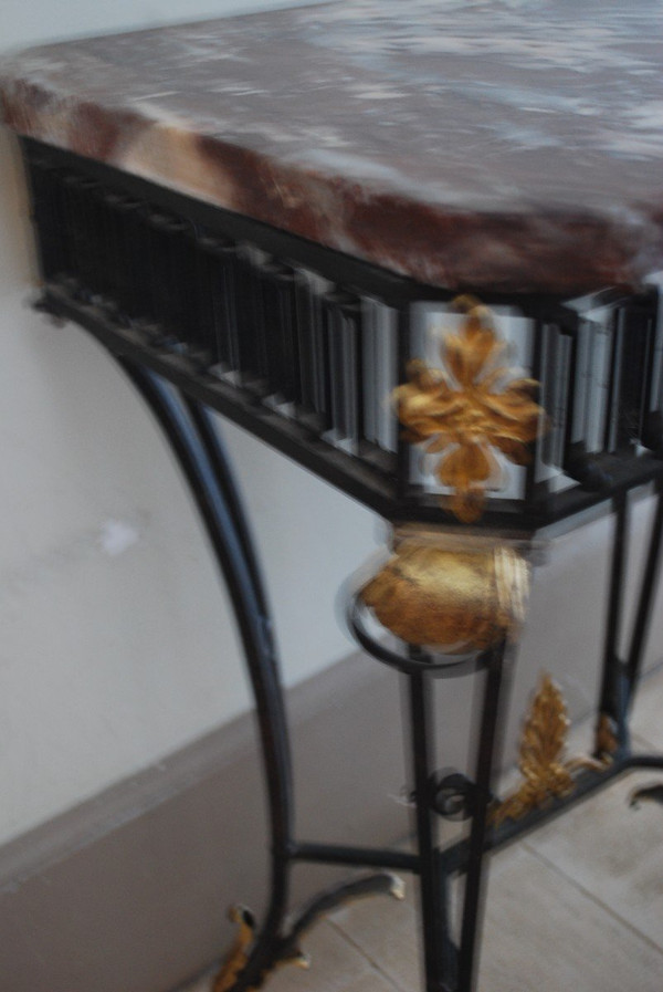 Louis XVI Style Wrought Iron Console or Middle Table