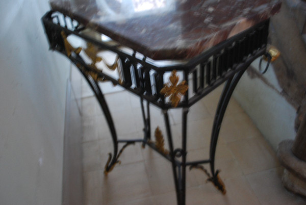 Louis XVI Style Wrought Iron Console or Middle Table