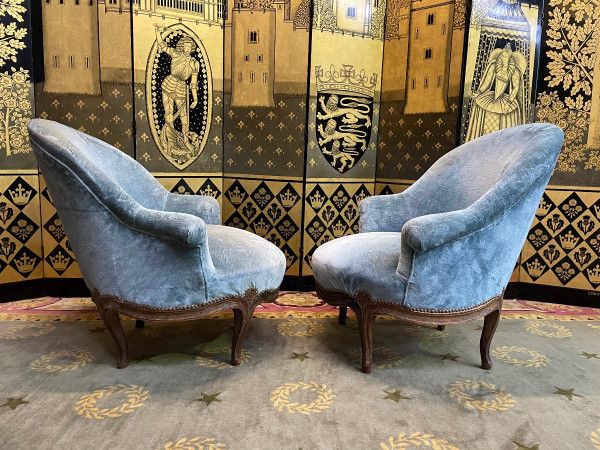 Pair Of Louis XV Period Toad Armchairs