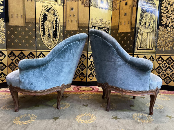 Pair Of Louis XV Period Toad Armchairs