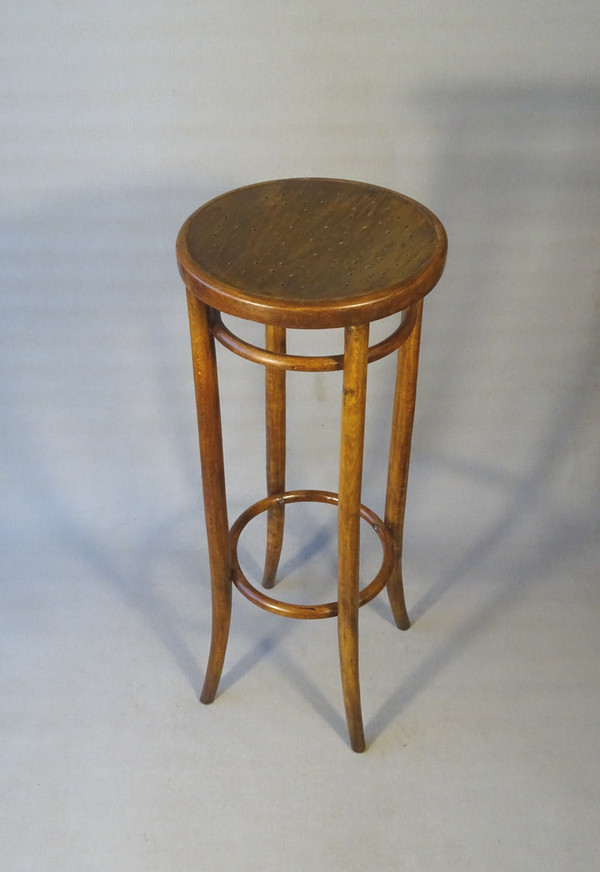 Hocker/Sattel aus gebogenem Holz im Bistro-Stil 1890