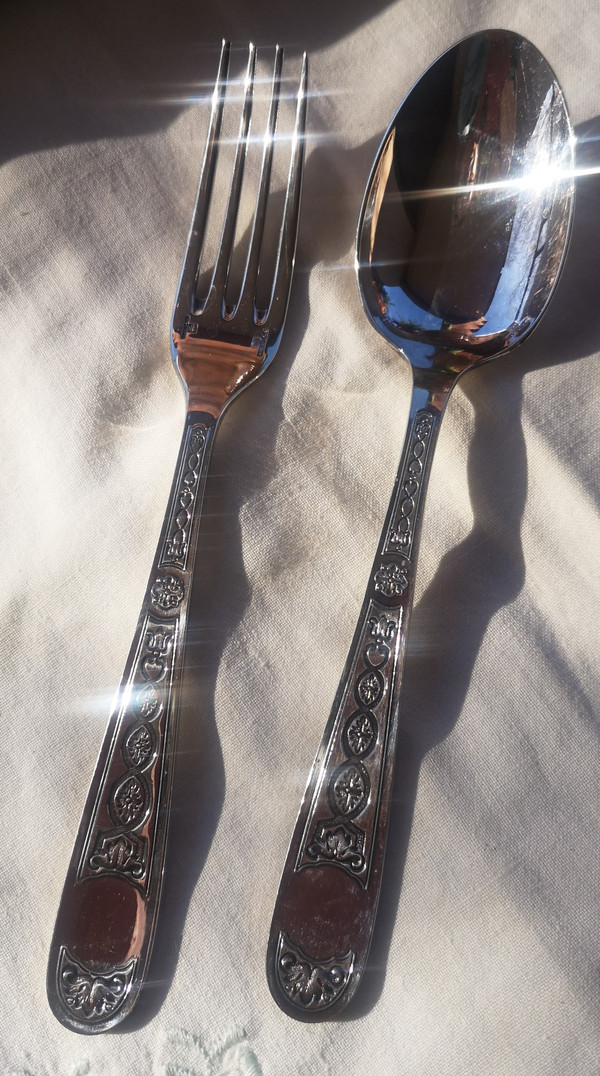 Silver-plated children's cutlery Villeroy design Christofle silverware