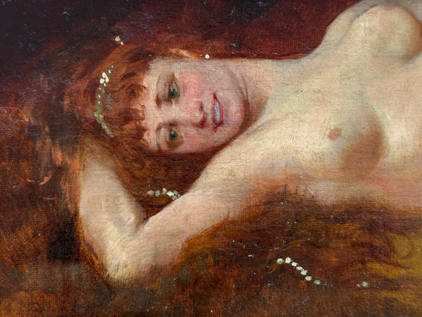 Oil On Canvas, Female Nude Signed Parpalet